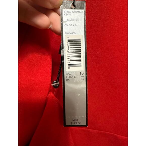 Tahari Arthur S. Levine Tomato Red Blazer Jacket Size 10 NWT - Picture 8 of 10